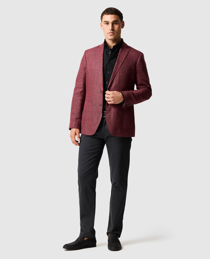 Chemise slim en coton oxford Gunn, ONYX, Off Front