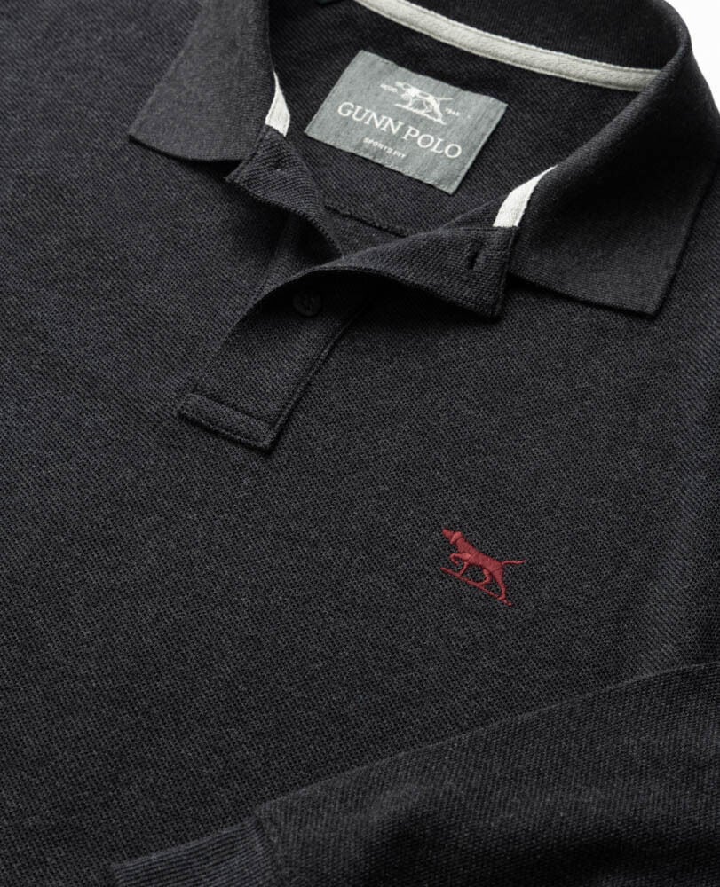 Long Sleeve Sports Fit Gunn Polo, GRAPHITE, Detail 2