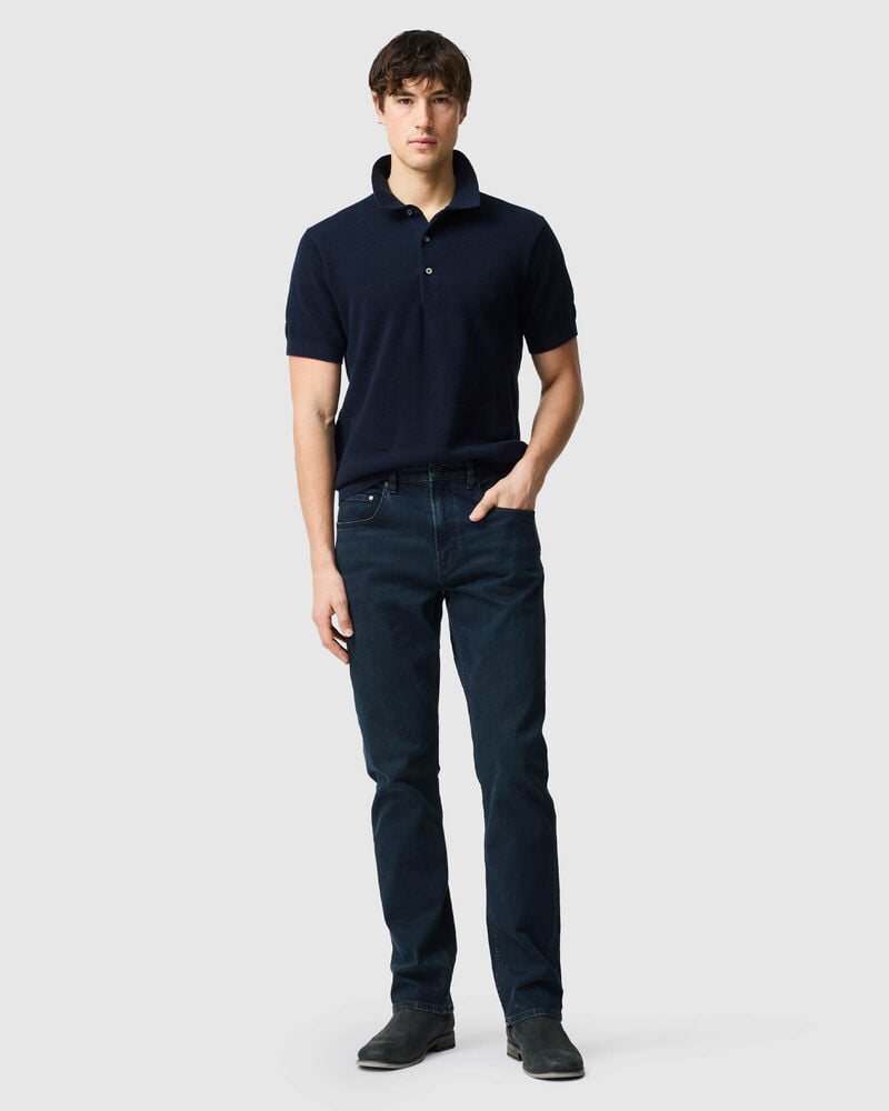 Linden Relaxed Fit Italian Denim, BLUE BLACK, Off Front