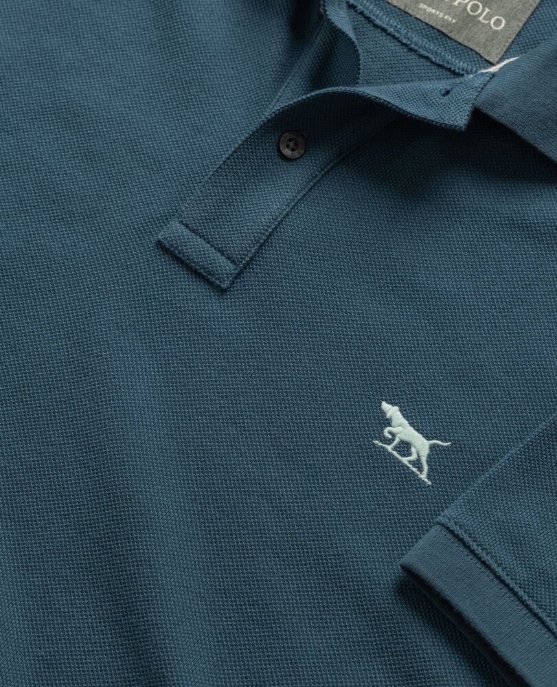 The Gunn Sports Fit Polo, TEAL, Detail 2