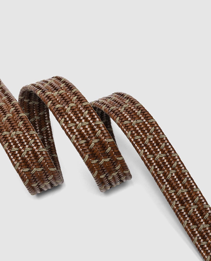 Stratford Stretch Belt, COGNAC/TAUPE, Back