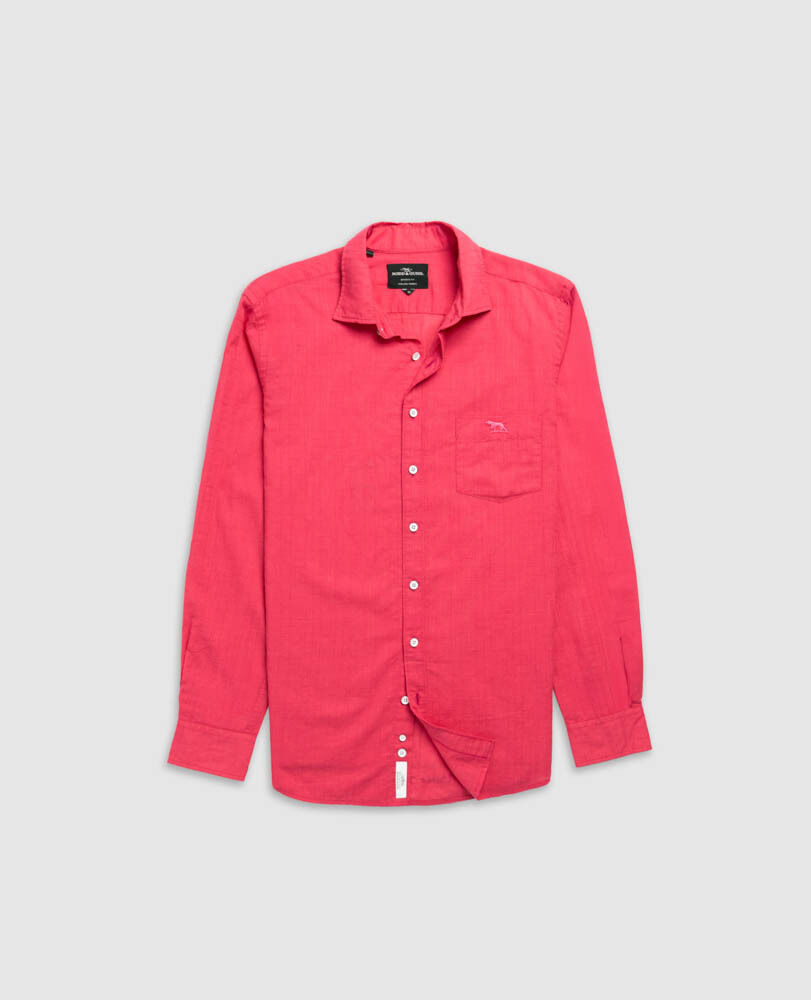 Taupo Bay Sports Fit Shirt, GERANIUM, Flat Lay