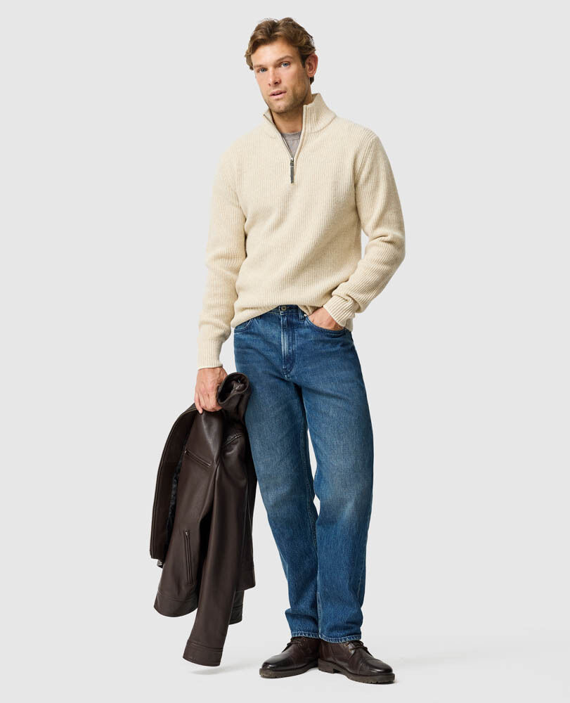 Robbies Road Knit, OAT, Off Front