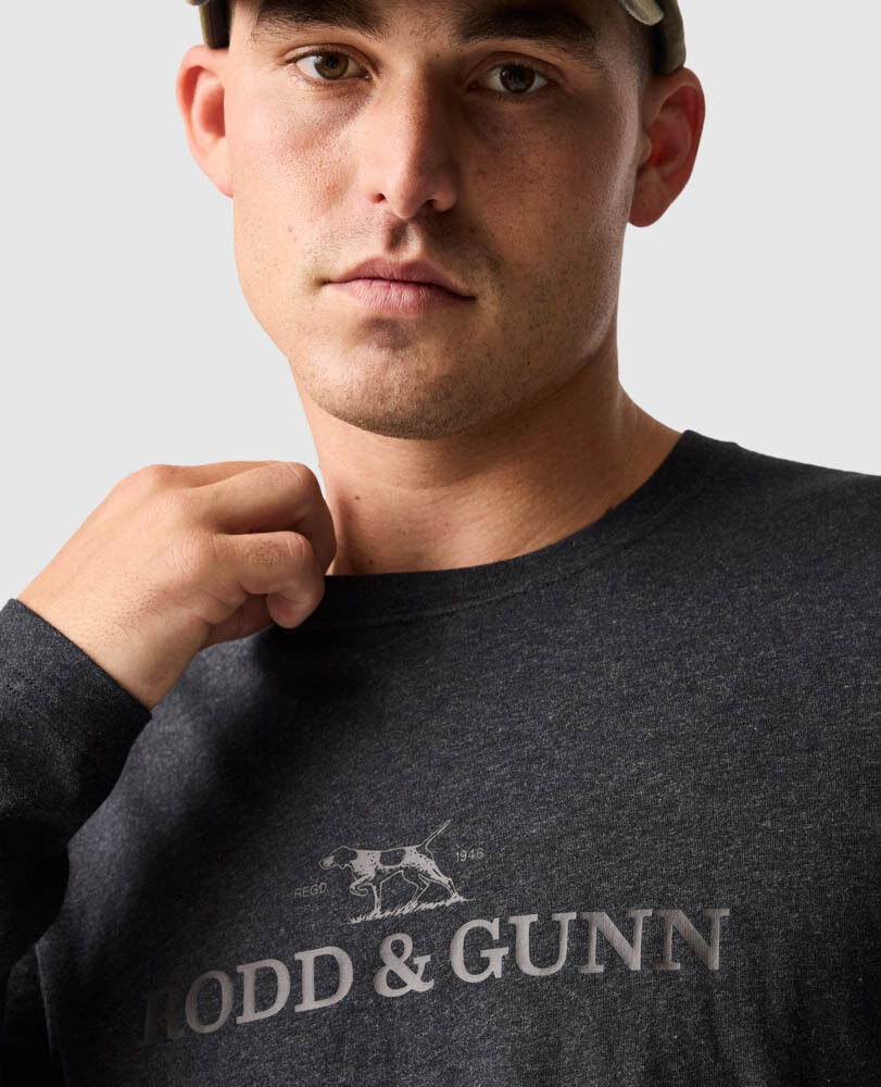 Long Sleeve Logo T-Shirt, CHARCOAL, Detail 3