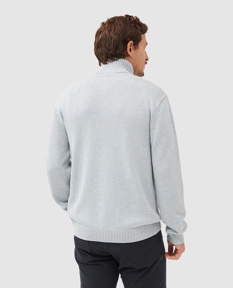 Merrick Bay 1/4 Zip Sweater, SKY, Back