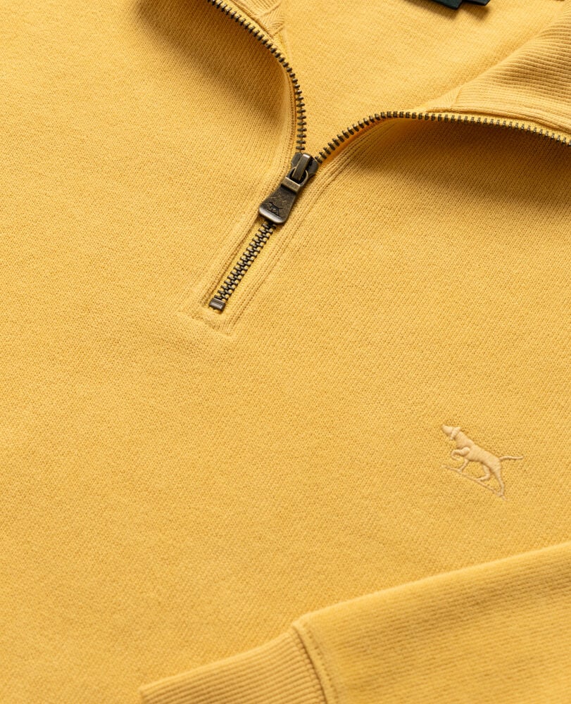 Alton Ave 1/4 Zip Sweat, MUSTARD, Detail 2
