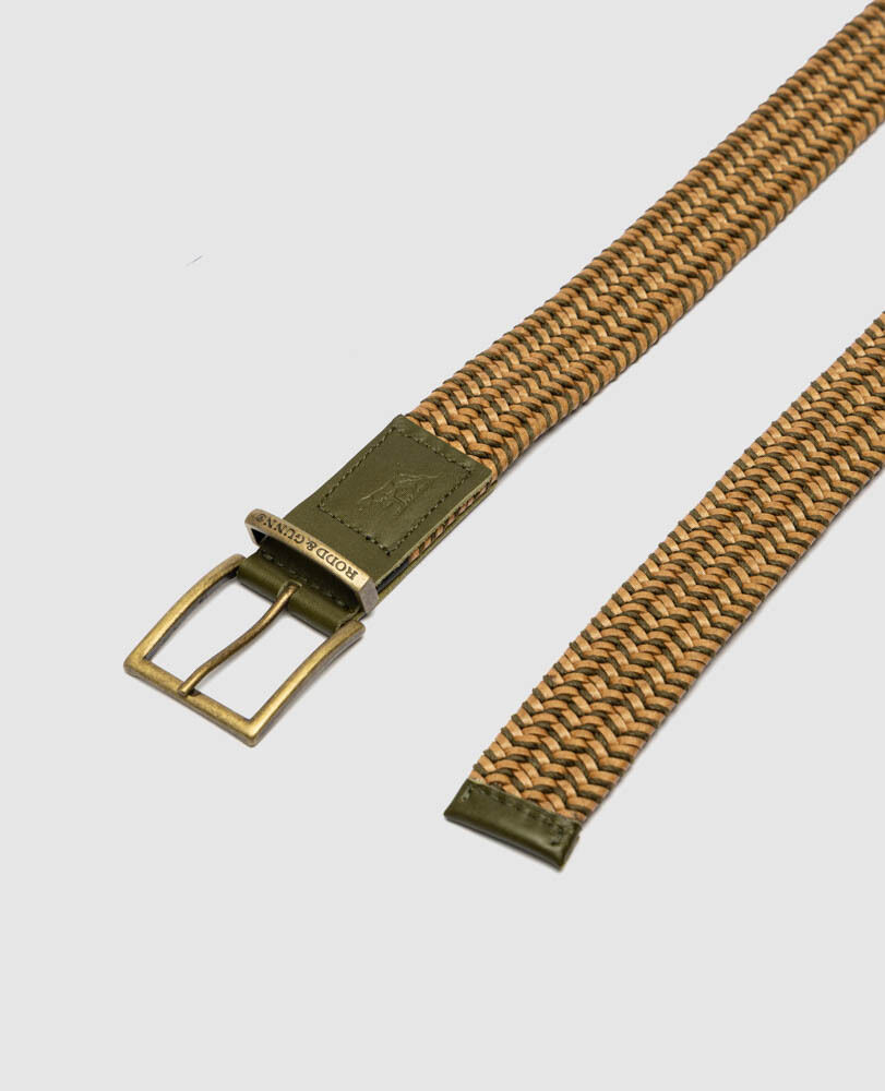 Symonds Stretch Belt, SANDSTONE OLIVE, Off Front