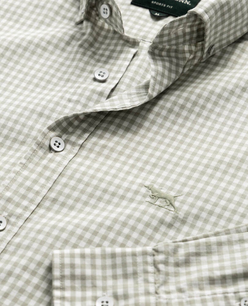 Gunn Check Oxford Sports Fit Shirt, SAGE, Detail 2