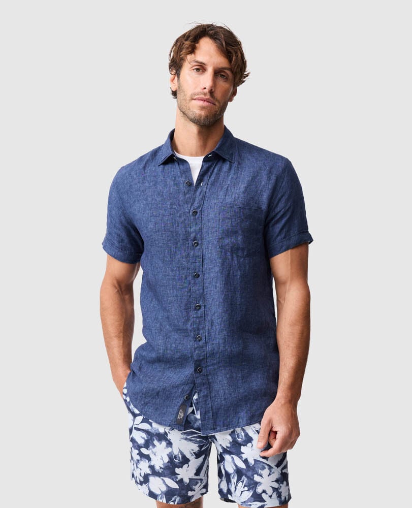 Chemise coupe sportive Palm Beach, MARINE, Front