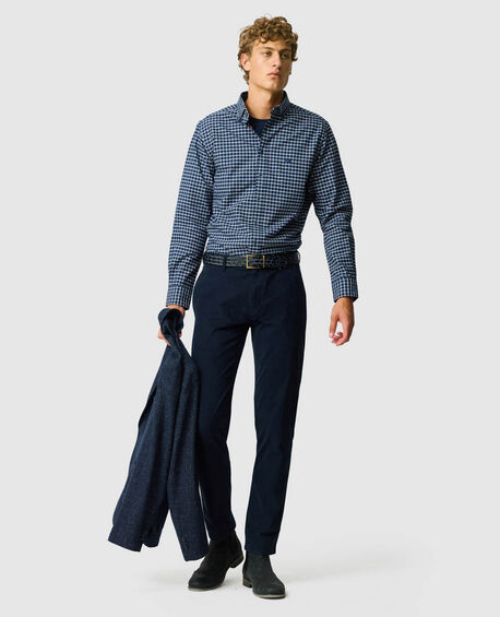 Gunn Check Oxford 3 Sports Fit Shirt, MIDNIGHT