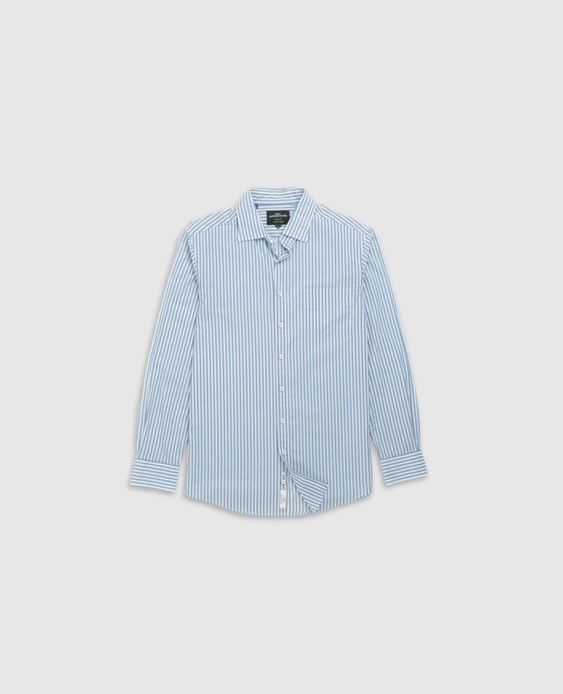 Ferry Landing Sports Fit Shirt, TEAL, Flat Lay