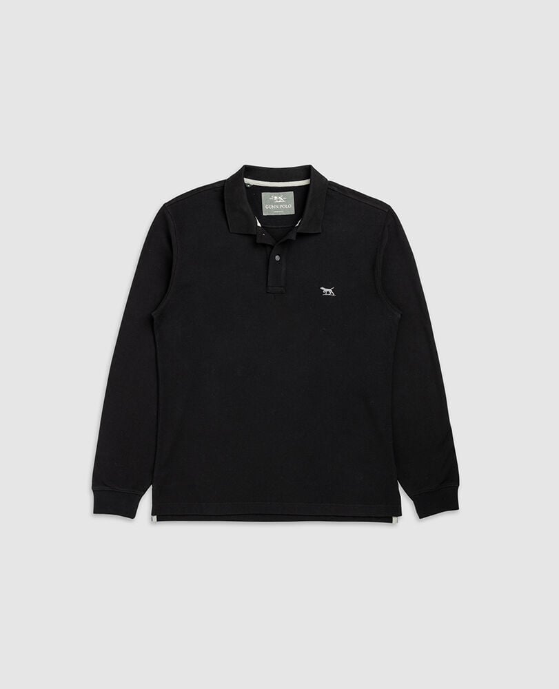 Long Sleeve Sports Fit Gunn Polo, ONYX, Flat Lay