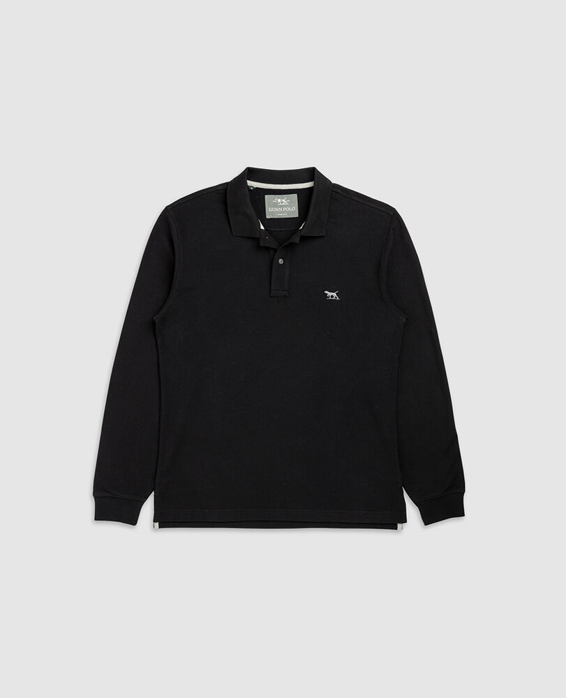 Polo manches longues gunn, ONYX, Flat Lay