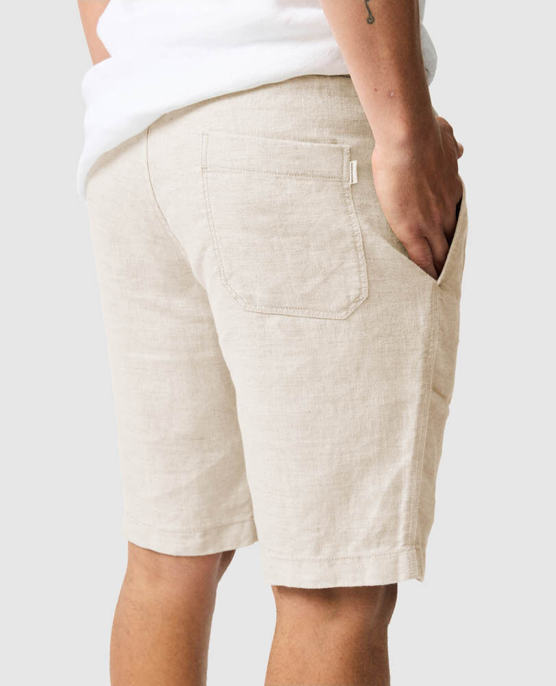 9-Zoll-Shorts Resort aus Leinen, HAFERBREI, Detail 3